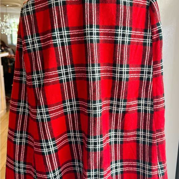SHEIN Red and Black Plaid Poncho Cape in Size Medium - Picture 8 of 10